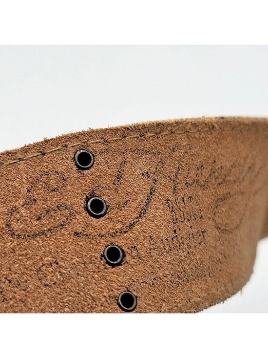 Vtg Y2K Ed Hardy Gothic Handmade Leather Belt with Skull Design & Stud Details S main image 8
